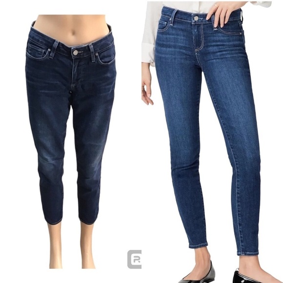 Paige Verdugo Crop Women Blue Denim Jeans - Picture 1 of 12